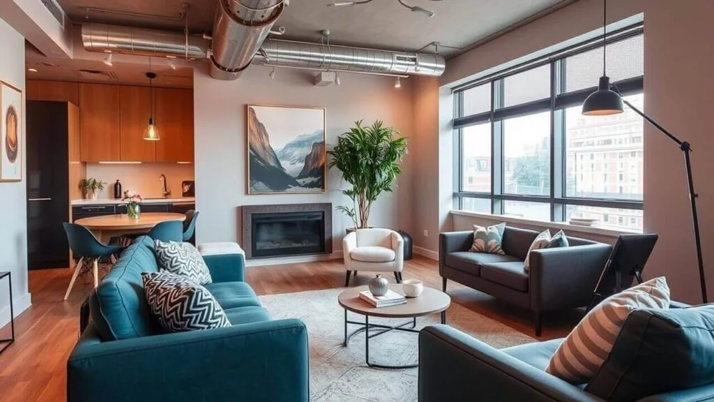 Interior of a modern home with open-plan living space