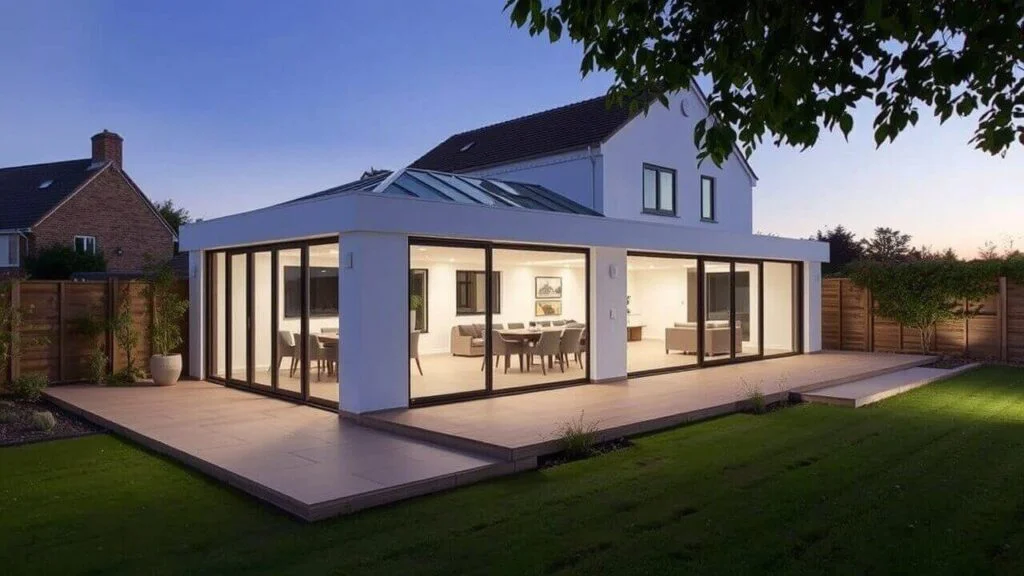 Home exterior with potential for an extension.